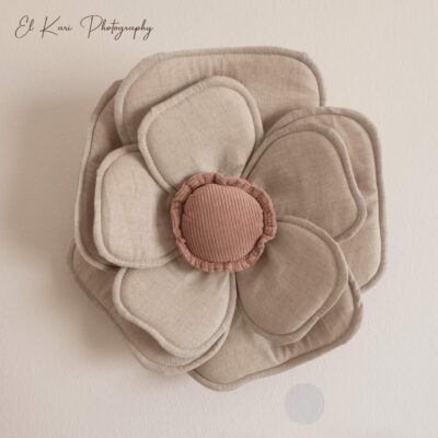 Coussin fleurs rose