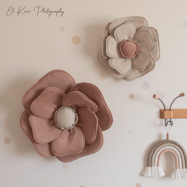 Coussin fleurs rose
